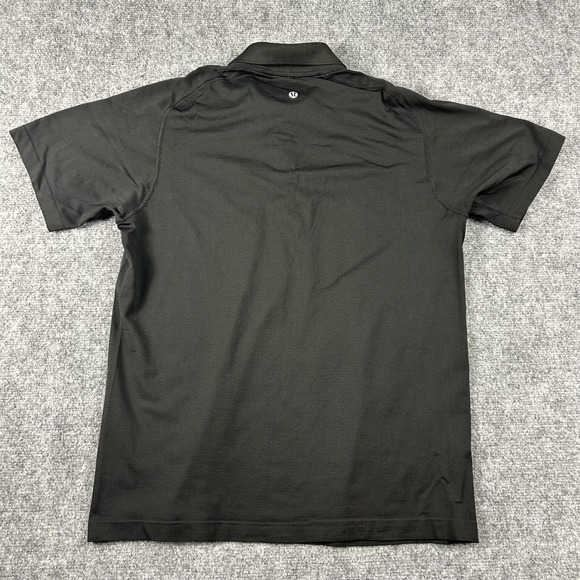 Lululemon Polo Shirt Mens Large Black Solid Performance Golf Short Sleeve - Picture 5 of 9